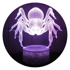 3DILUTION - Lámpara Ilusión 3d Araña Base Agrietada