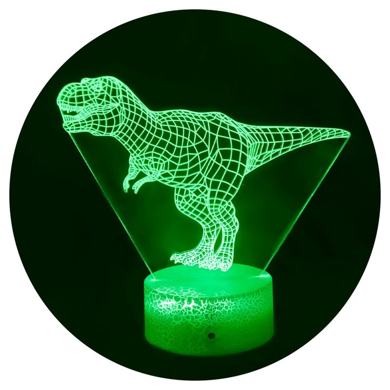 3DILUTION - Lámpara Ilusión 3d Dinosaurio Rex Base Agrietada