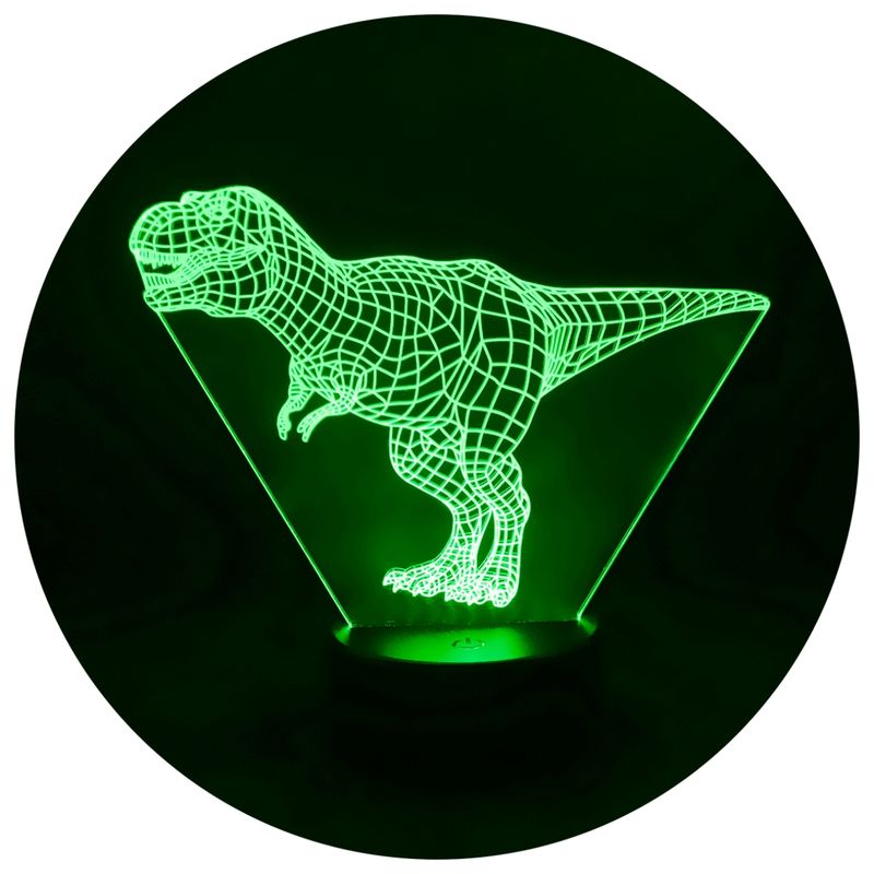 3DILUTION - Lámpara Ilusión 3d Dinosaurio Rex Base Negra