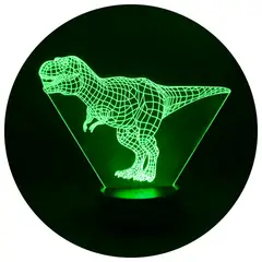 3DILUTION - Lámpara Ilusión 3d Dinosaurio Rex Base Negra