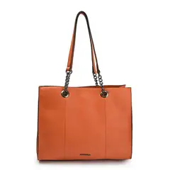 AMPHORA - Cartera Dos Asas Tres divisiones mediana leary naranja