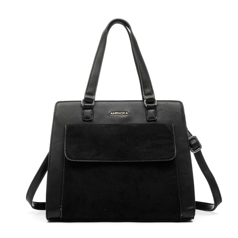 AMPHORA - Cartera Dos Asas Tres divisiones mediana nyba negro