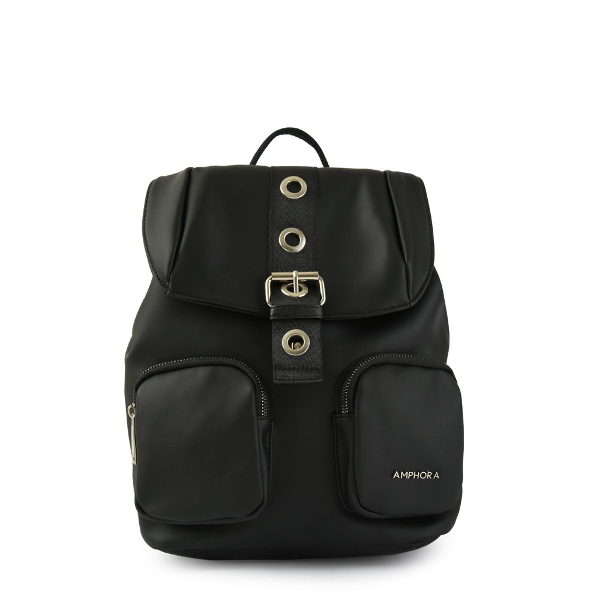 AMPHORA - Britty mochila con tapa mediana negro