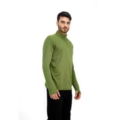 QUEBEC - POLERA HALF-ZIP VERDE OLIVA HOMBRE