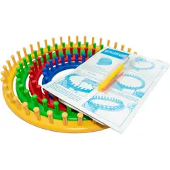 GENERICO - 4 Telares redondos plásticos (14, 19, 24 y 29cm) + gancho