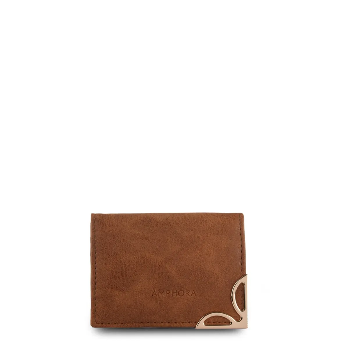 AMPHORA - Tarjetero con ventana eleonor pequeña café medio