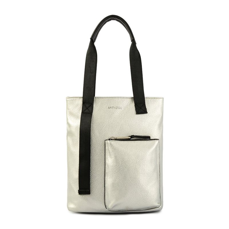 AMPHORA - Cartera dos asas grande fernanda plateado