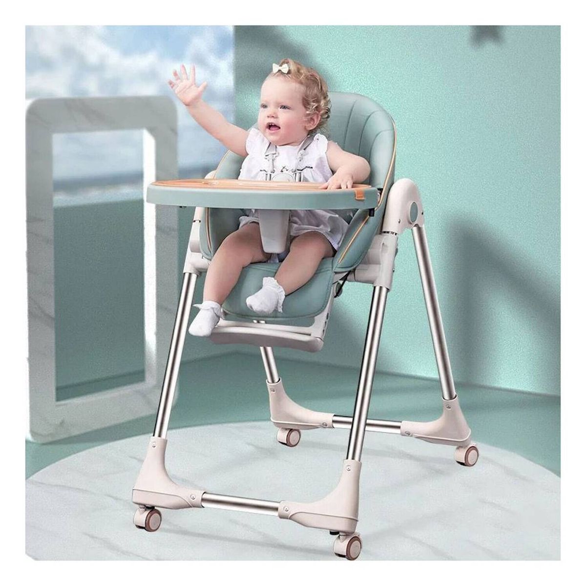 VOYAGE - Silla de comer dining pro VERDE