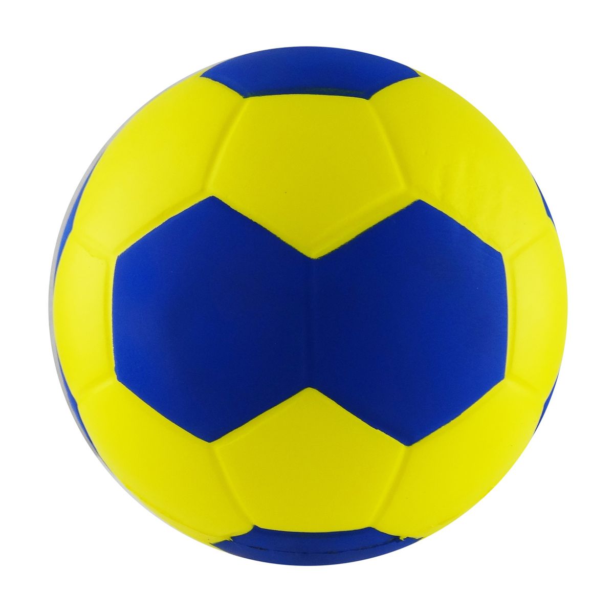 UK TIME - BALON ESPONJA PU.HANDBALL 6"  AMARILLO-AZUL