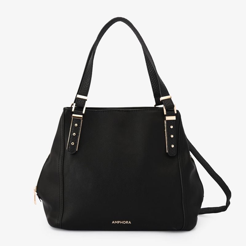 AMPHORA - Cartera Dos Asas Tres divisiones cateryn negro