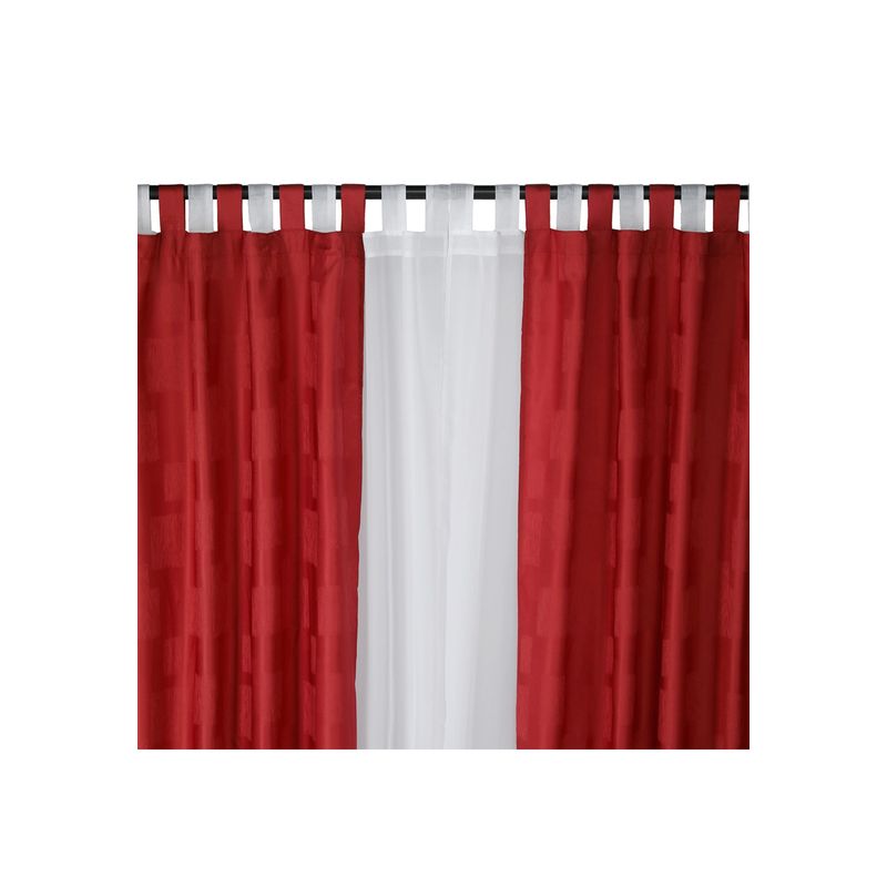 CHANTILLY - Cortina jacquard 10 pcs capital 145x220 - terracota CHANTILLY