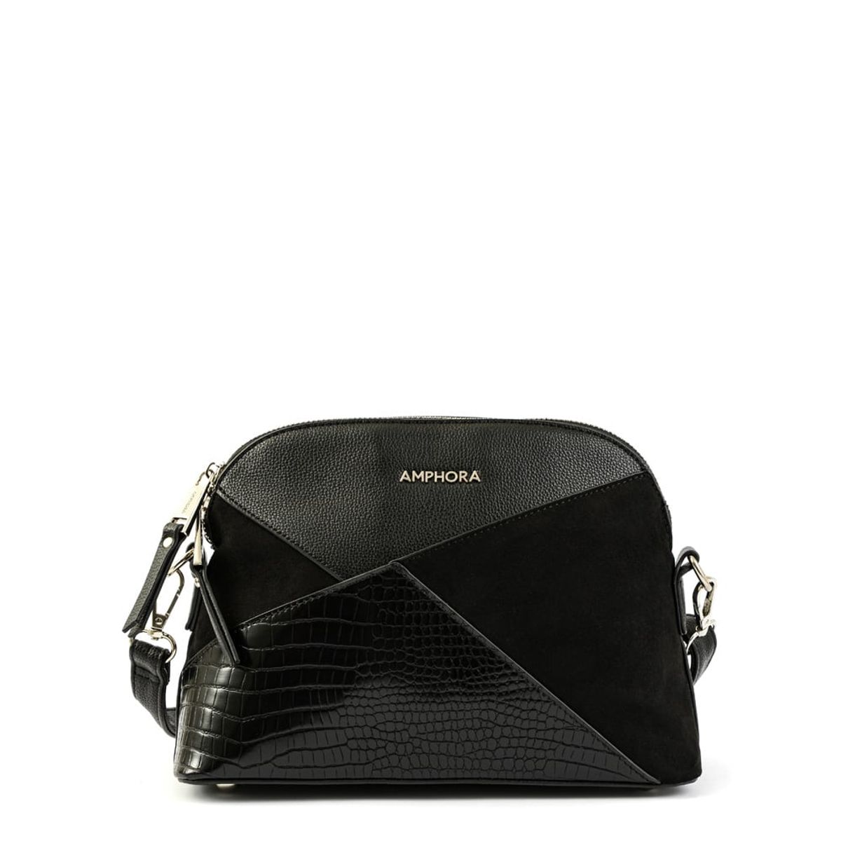 AMPHORA - Cartera bandolera corinne pequeña negro