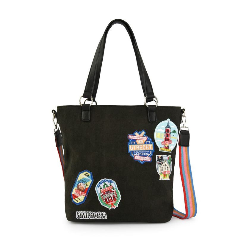AMPHORA - Cartera Dos Asas mika shopping grande negro