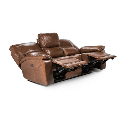 Imagen 2 del producto Sofá Reclinable Poch Cuero 3 Cuerpos Marrón
