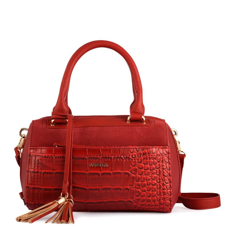 AMPHORA - Cartera dos asas pequeña ninive rojo