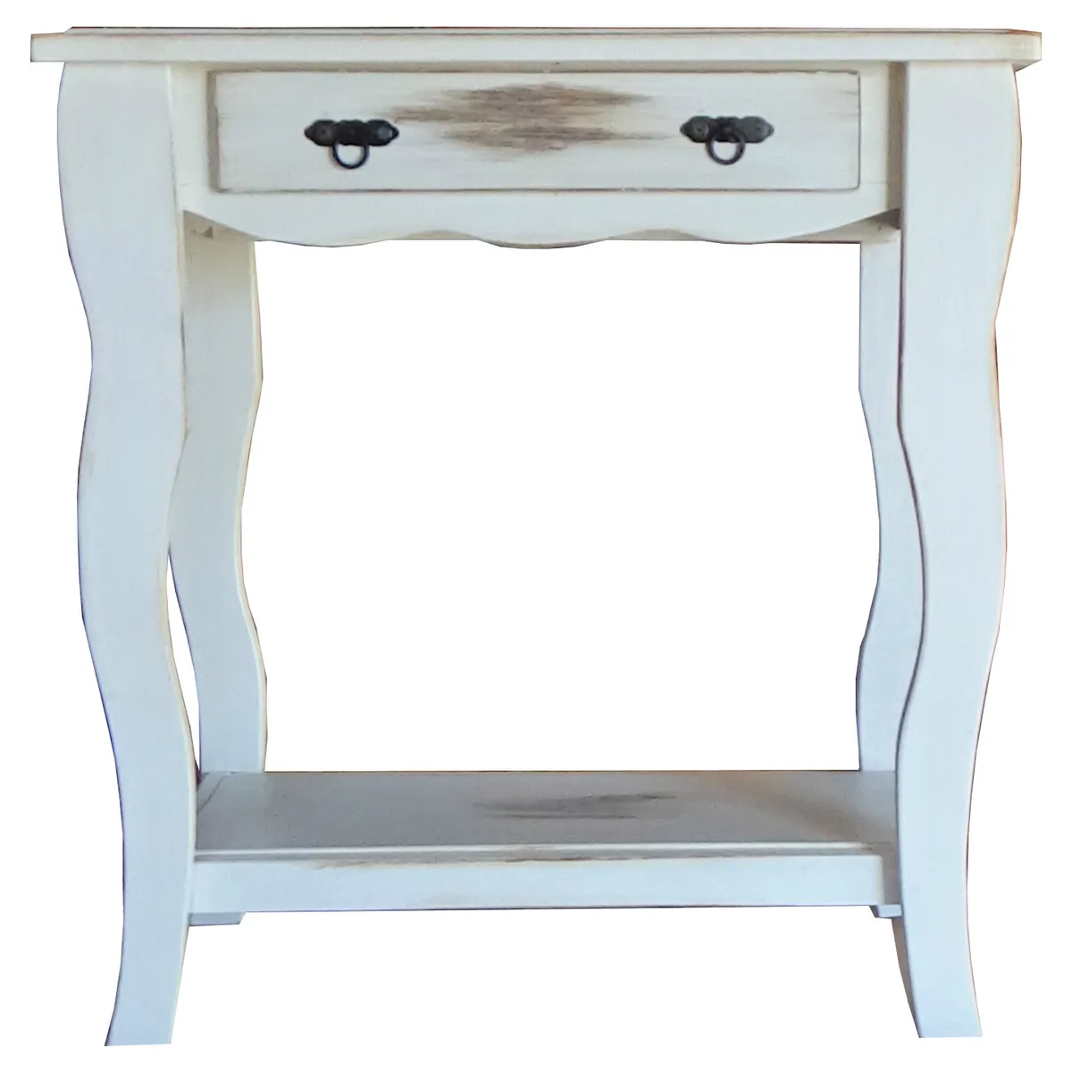 MARFELD MUEBLES - Mesa de arrimo vintage blanco