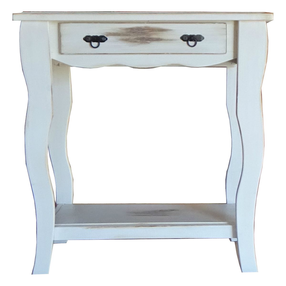 MARFELD MUEBLES - Mesa de arrimo vintage blanco