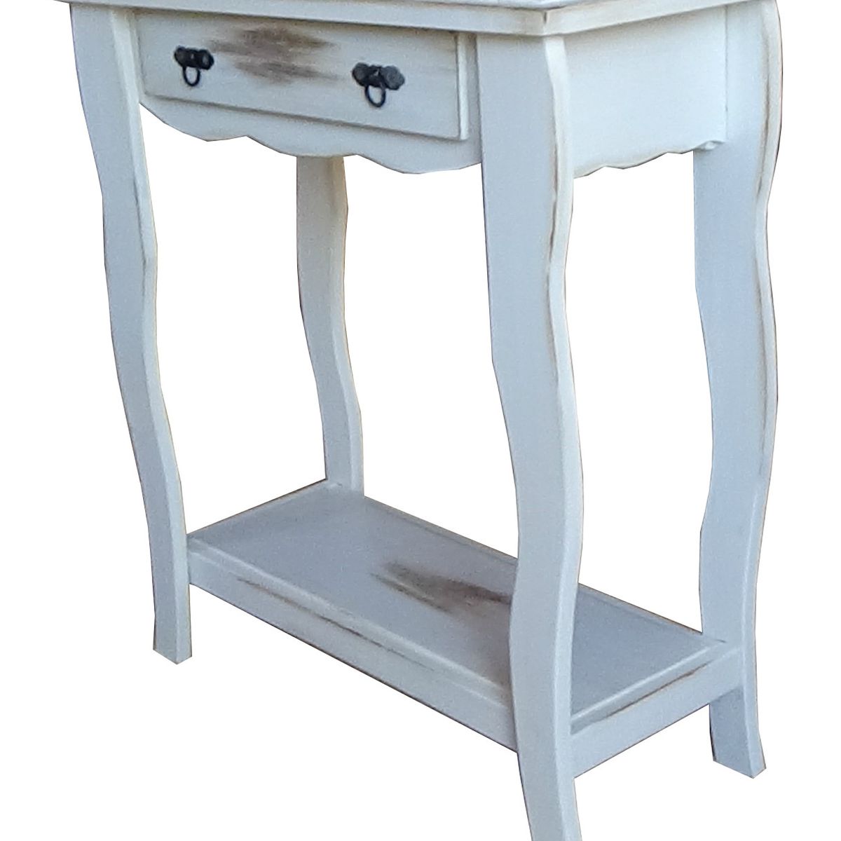 MARFELD MUEBLES - Mesa de arrimo vintage blanco