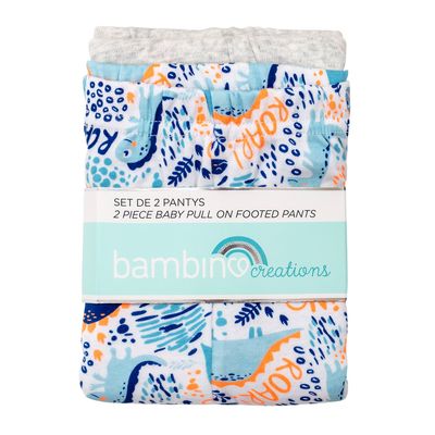 Imagen 2 del producto Set 2 Pantalones Azules Dinosaurio para bebé