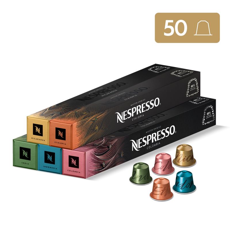 NESPRESSO - Cápsulas de Café Pack Master Origin - 50 unidades