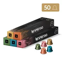 NESPRESSO - Cápsulas de Café Pack Master Origin - 50 unidades