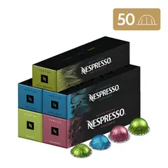 NESPRESSO - Cápsulas de café Vertuo Pack Master Origin - 50 Unidades