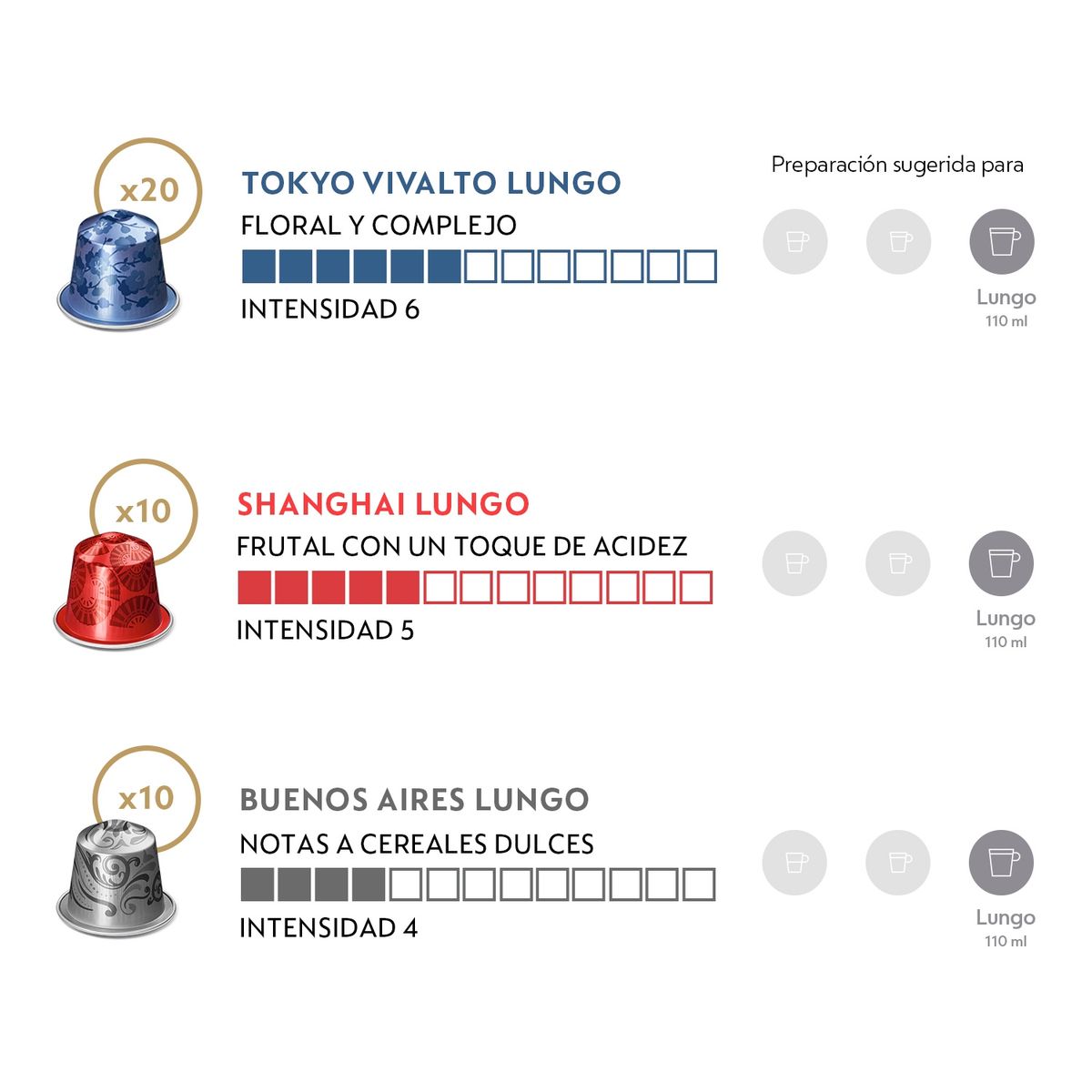 NESPRESSO - Cápsulas De Café Pack Lungo World Explorations - 100