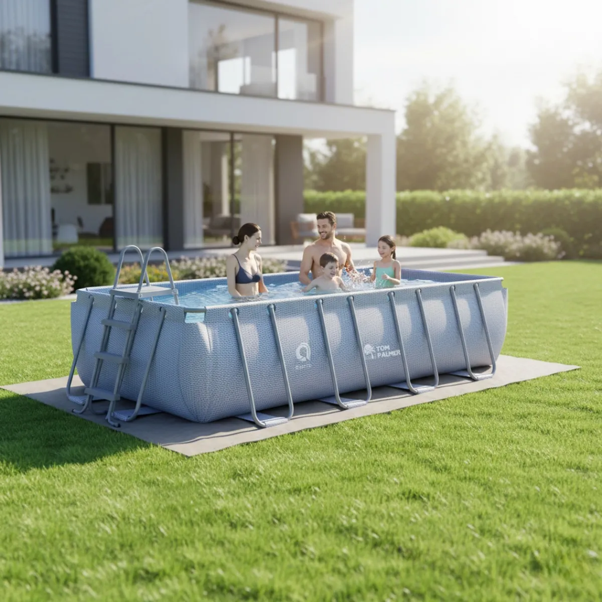 AVENLI - Set Piscina Estructural Rectangular 540x250x100 cm 13m3 + Bomba y Escalera