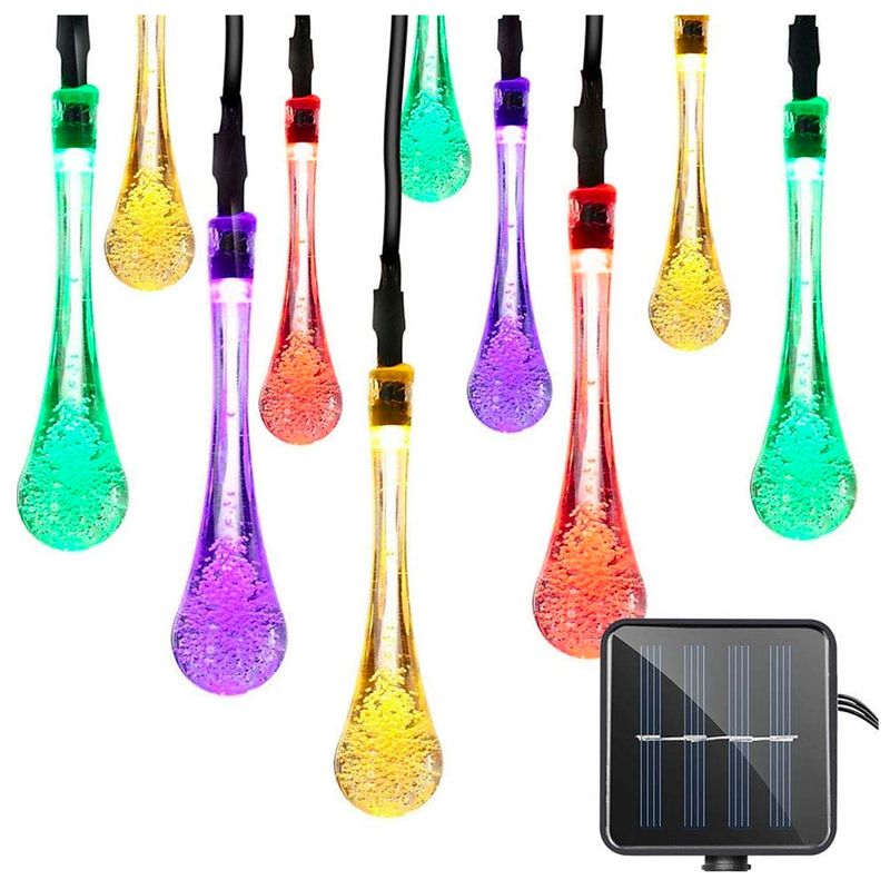 HB LEDS - Guirnalda Solar Hada de Gotas 50 Led 7 Metros RGB