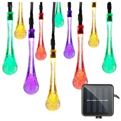 HB LEDS - Guirnalda Solar Hada de Gotas 50 Led 7 Metros RGB