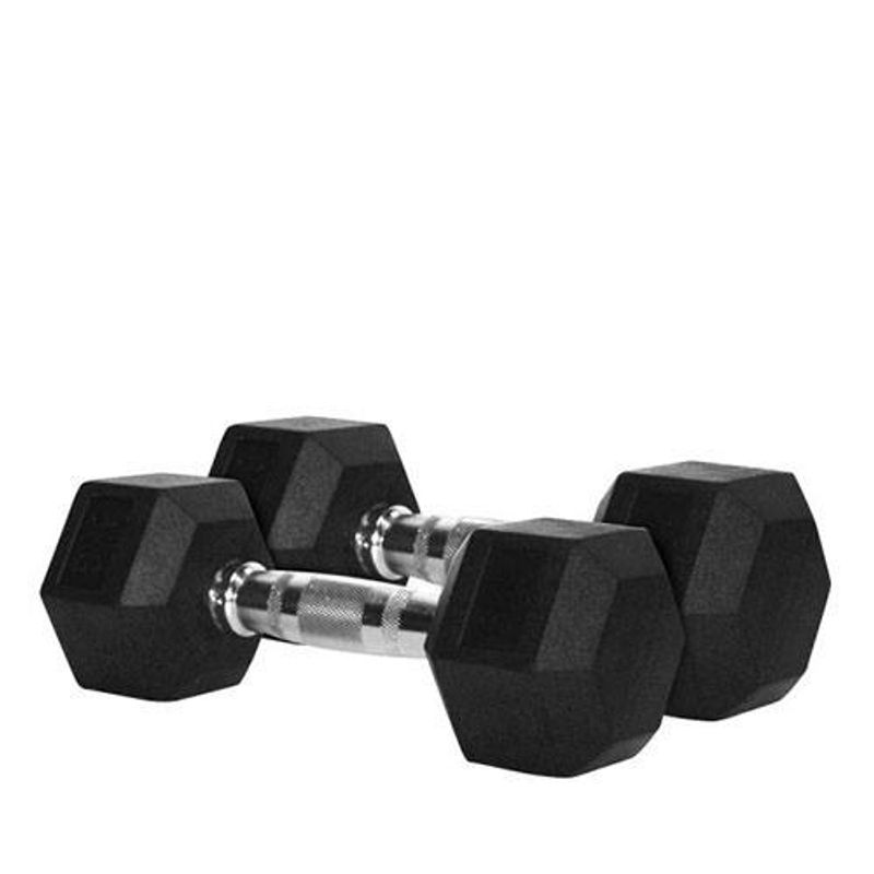 BASKO FITNESS - Fitness Mancuernas Hexagonales De Caucho Par 12,5 Kg