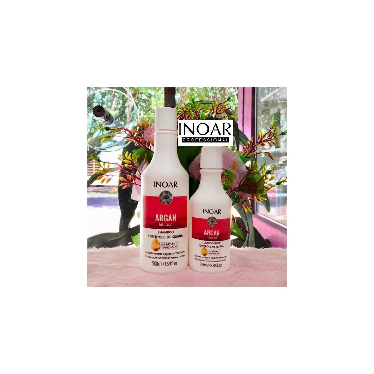 INOAR - KIT DÚO ARGAN – CONTROL CAÍDA SH. 500 ML + AC. 250 ML. INOAR