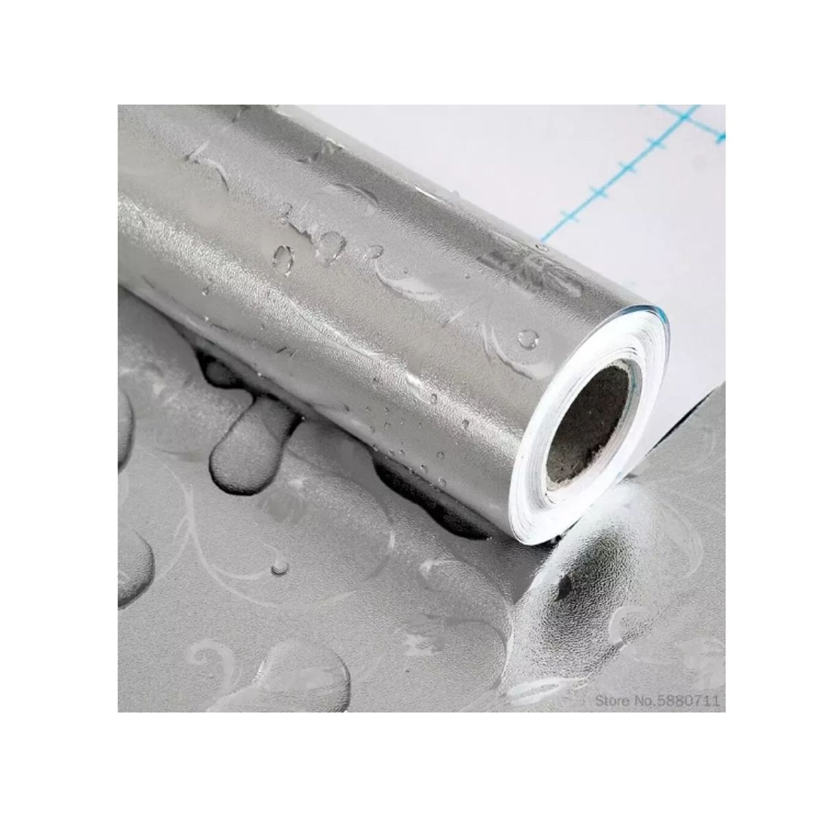 GENERICO - Papel Mural Autoadhesivo Rollo 10mt X 60cm Aluminio Flores