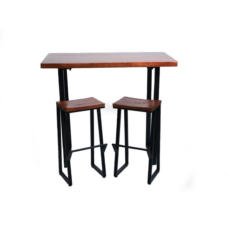 NECTAR - Set mesa de bar madera de teca 3 piezas