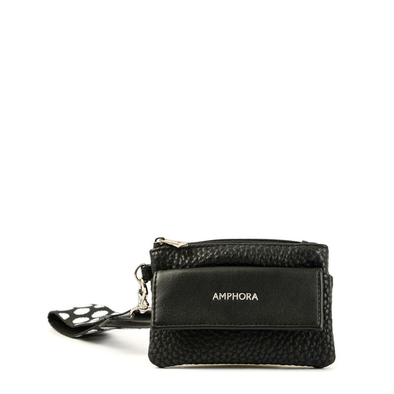 AMPHORA - Monedero rectangular lunna negro