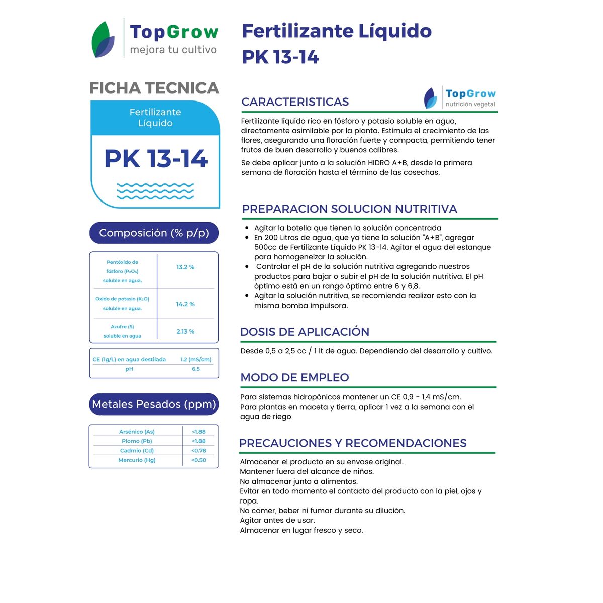 GENERICO - Fertilizante para Floración PK 13-14