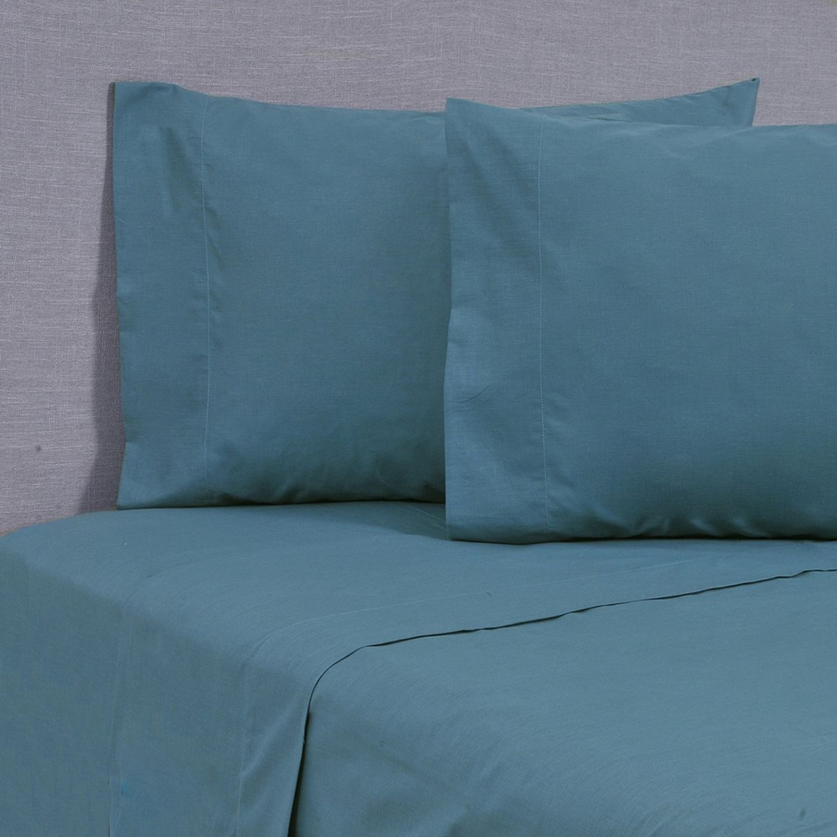 MASHINI - Sábana 144 Hilos Colores Lisos 2 P Petróleo