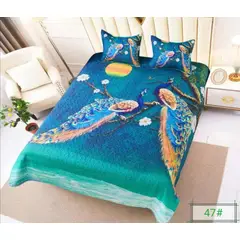 TODOHOGAR SANTIAGO DE CHILE - Cubrecama diseño estampado tl47 2P pavo real turquesa