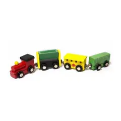 HABLARTE - Tren Madera Magnético 1 Tren + 3 Wagones Sin Pista