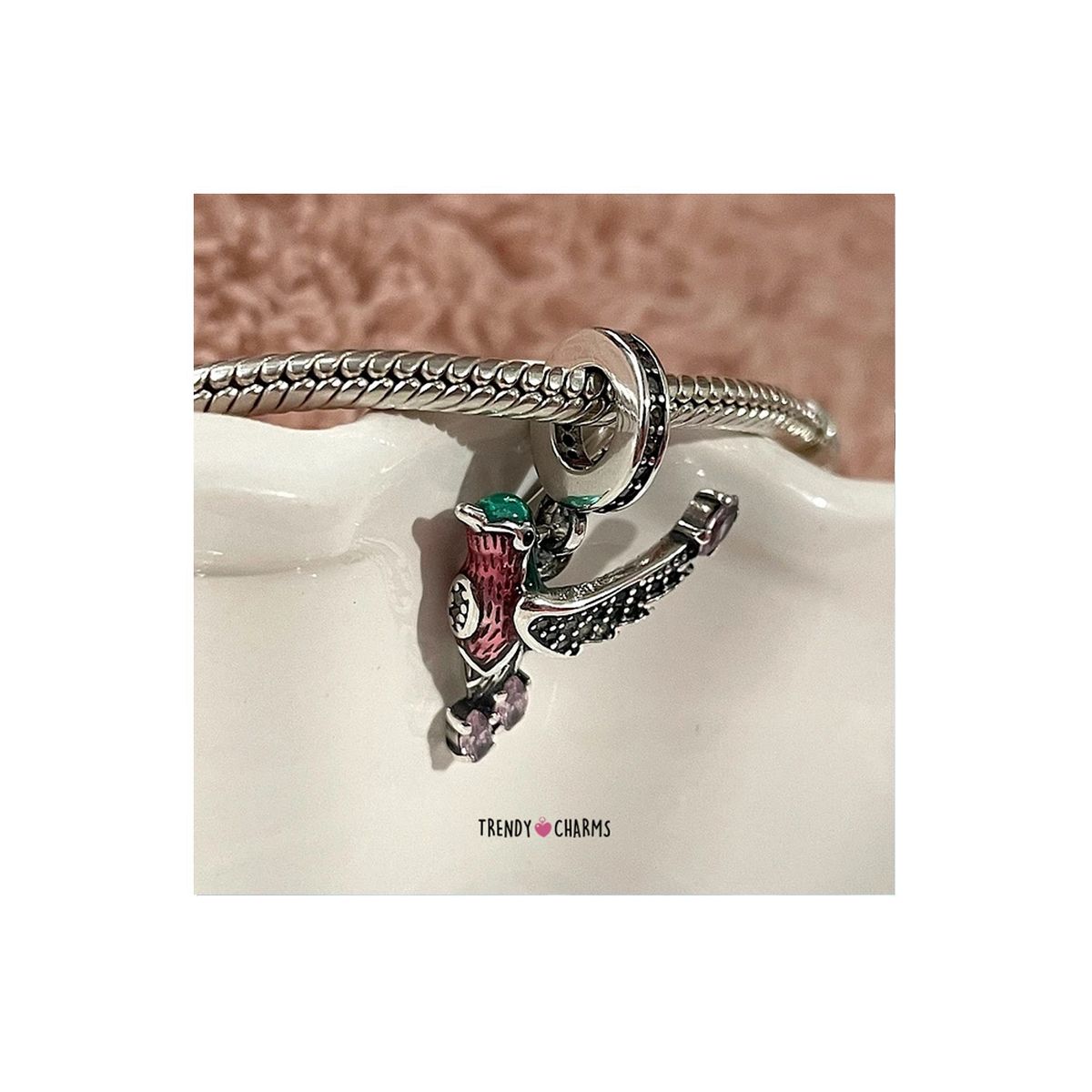 TRENDY CHARMS - Charm Colibrí Plata 925