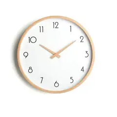 OFERTABKN - Reloj De Muralla Redondo Madera Clara Analogo