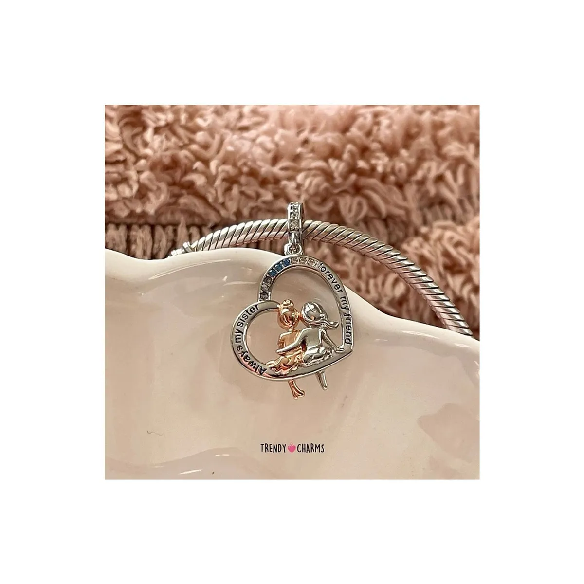 TRENDY CHARMS - Charm Hermanas Unidas, Plata 925