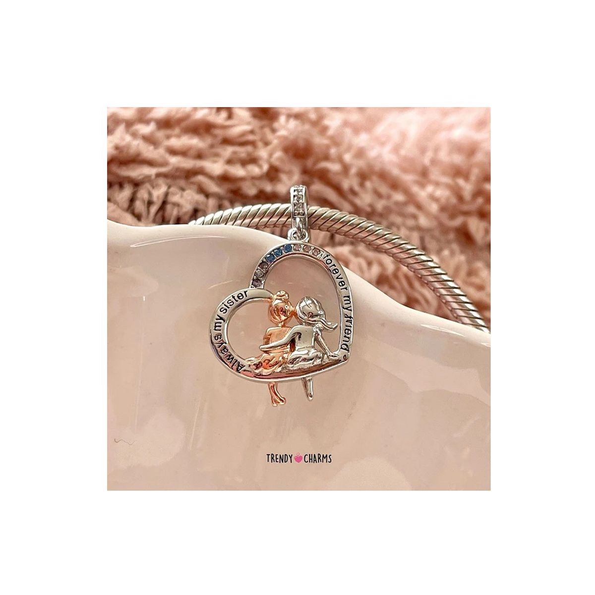 TRENDY CHARMS - Charm Hermanas Unidas, Plata 925