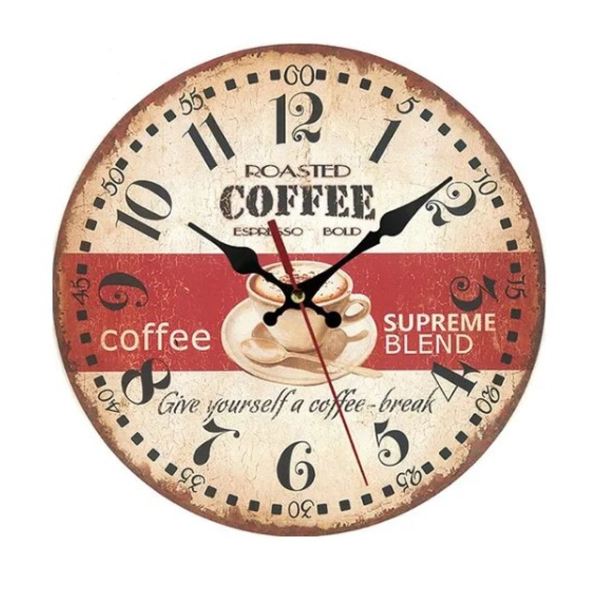 OFERTABKN - Reloj De Pared Analogo Rústico Vintage Retro Coffee