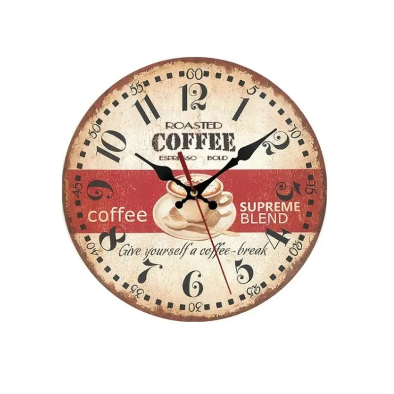 OFERTABKN - Reloj De Pared Analogo Rústico Vintage Retro Coffee