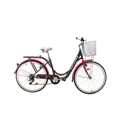 TOTEM - BICICLETA CITY DAMA ARO 26 GRIS CON FUCSIA