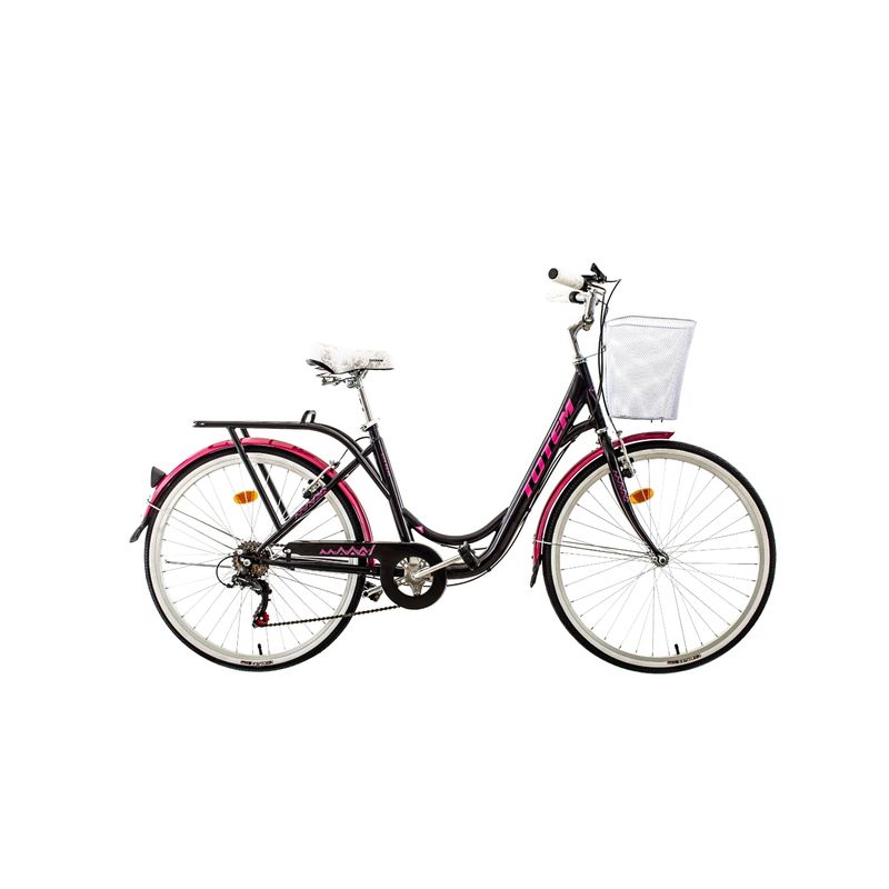 TOTEM - BICICLETA TOTEM CITY DAMA ARO 26 NEGRO CON FUCSIA