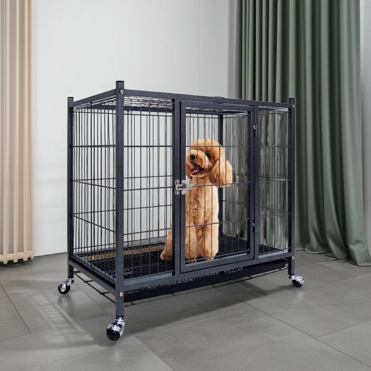 IGPRO - Jaula canil para perros cruedas 80x50cm