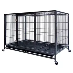 IGPRO - Jaula canil para perros cruedas 90x60cm