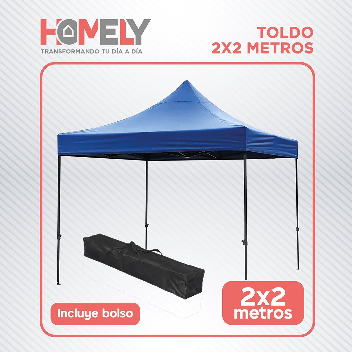 HOMELY - Toldo Plegable 2x2 Impermeable Retractil Araña